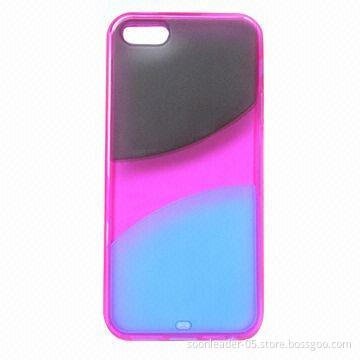 Hybrid Flexi Skin Covers for iPhone 5, Pink and Smoke, Customized Logos Welcomed